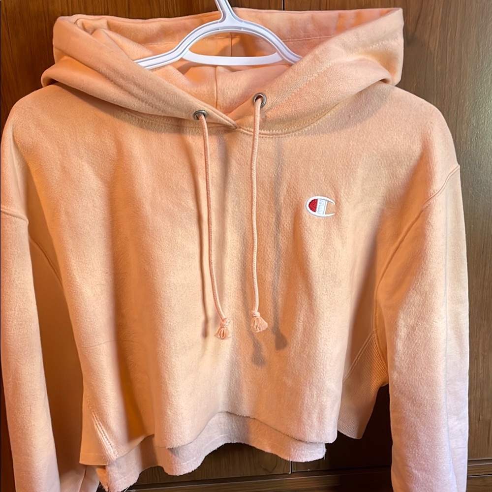 Champion Pink Crop Hoodie Relaxed Fit